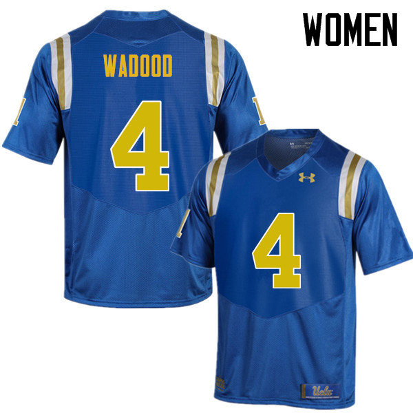 Women #4 Jaleel Wadood UCLA Bruins Under Armour College Football Jerseys Sale-Blue